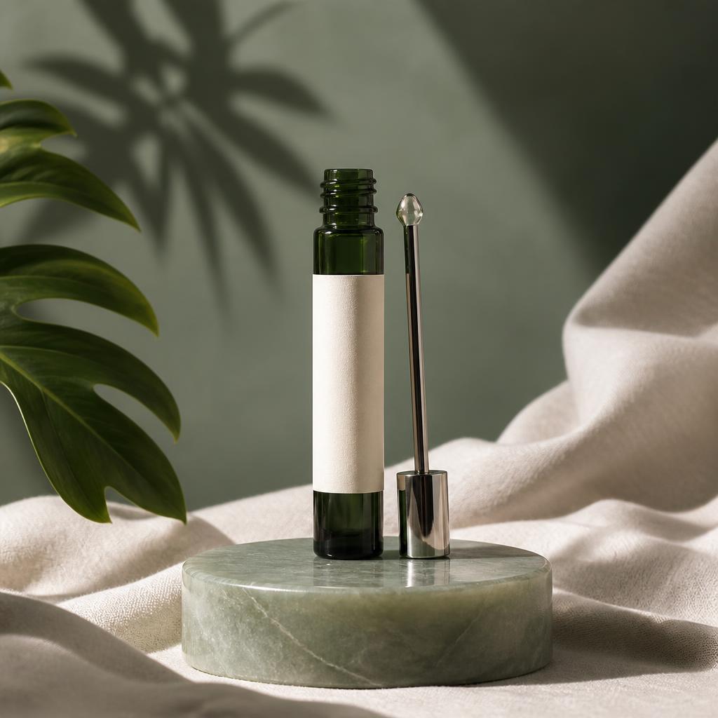 Dynasty Natural Lashes in green glass · precision wand with its printed name label